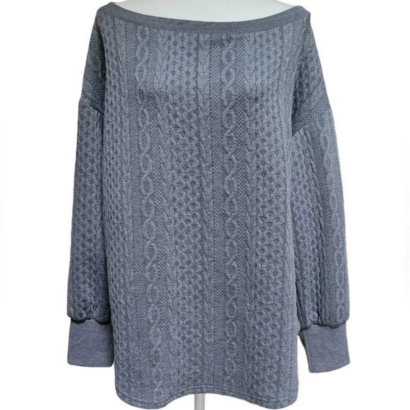 NWOT CABLE TEXTURE SWEATSHIRT - Picture 1 of 8